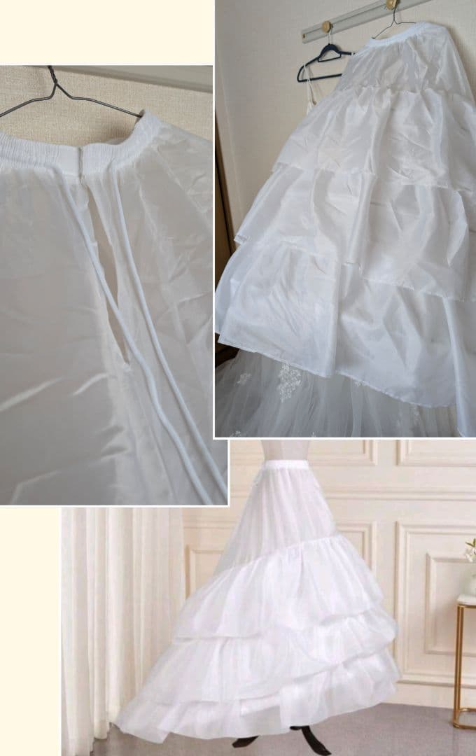 mei/ウェディングドレス　トレーン＆ベール＆インナースカート付き