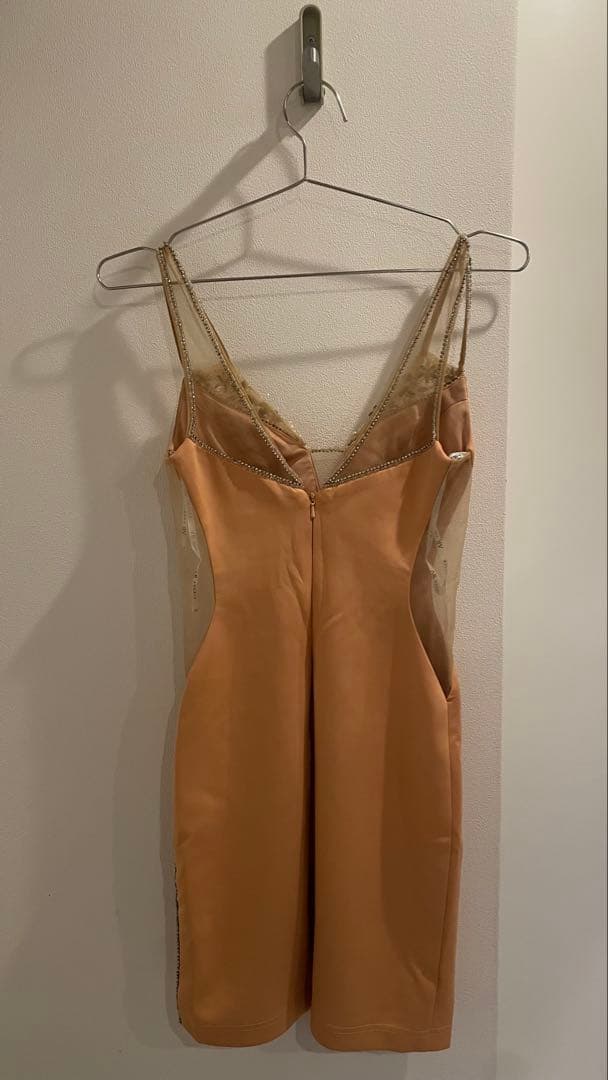 オレンジ Vネック ナイトドレス