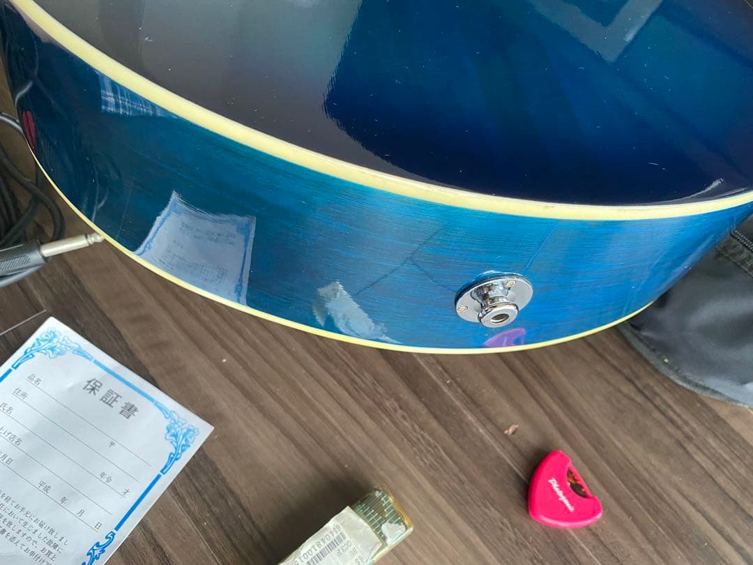 お値下げ！青いアコースティックギター エレアコタイプ