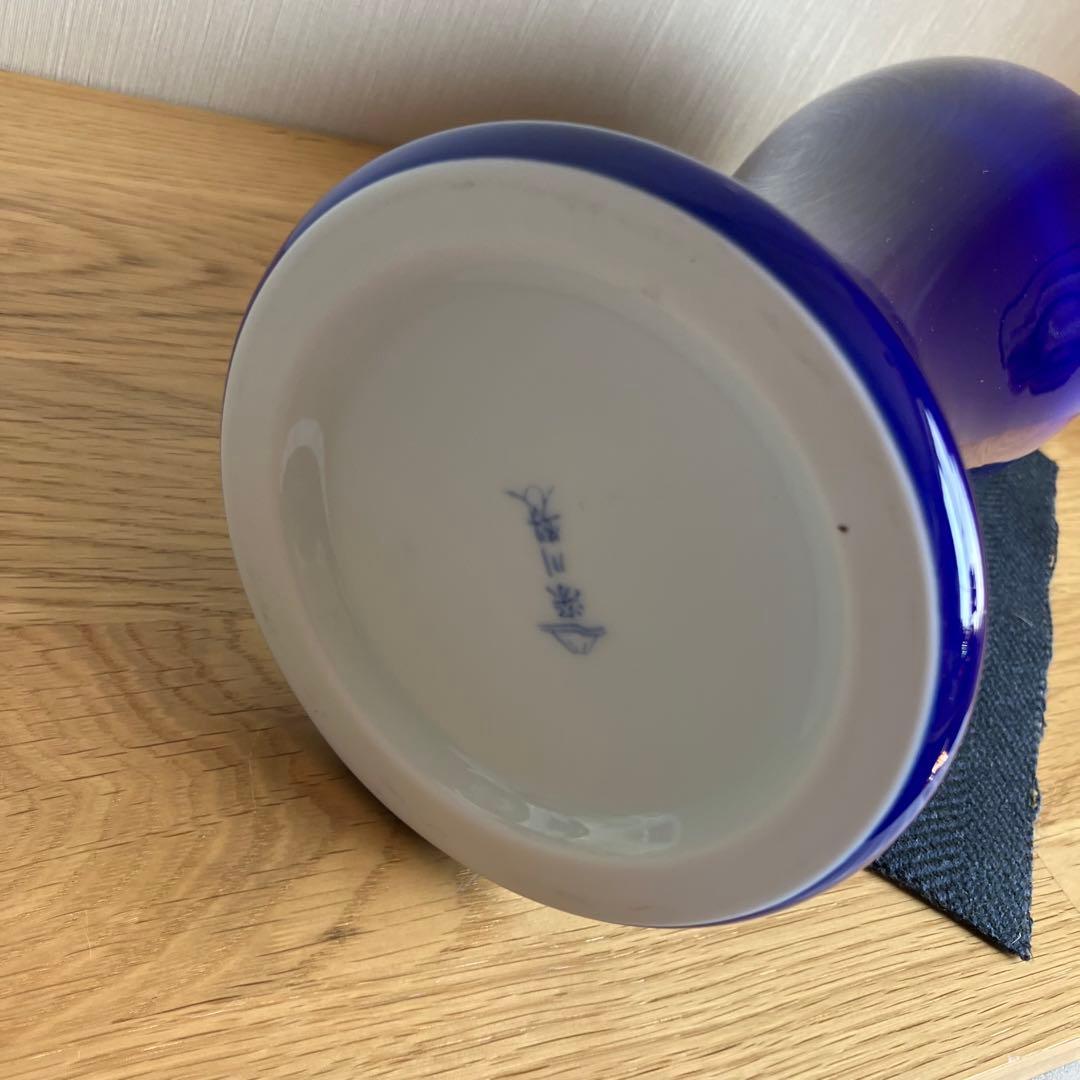 深川製磁　ルリ三彩　花瓶