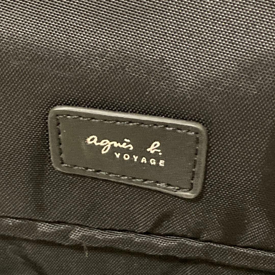 極美品 アニエスべー ナイロンショルダーバッグ　斜め掛け ロゴテープ