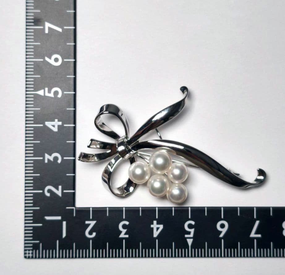 【未使用級 最高級】ミキモト ブローチ パール リボン 愛子様 ご着用 箱付き