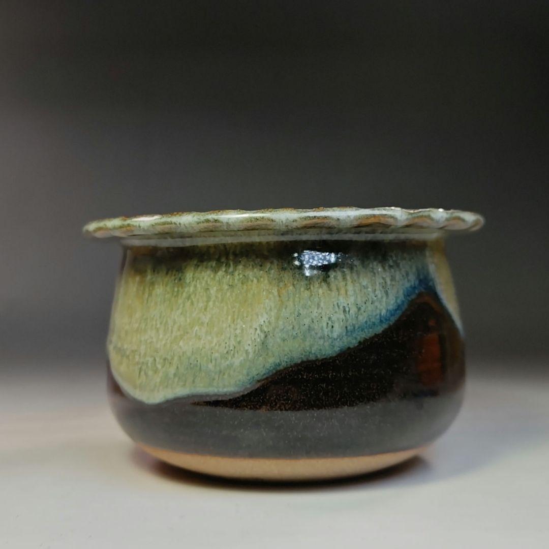 イ766 健水『喜祥造』『高取釉健水　共箱』茶道具