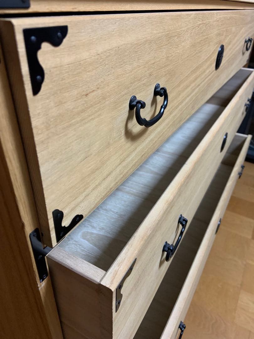 桐箪笥 3段重ね 着物収納 和家具 桐タンス たのメル便／直接引き取り可」