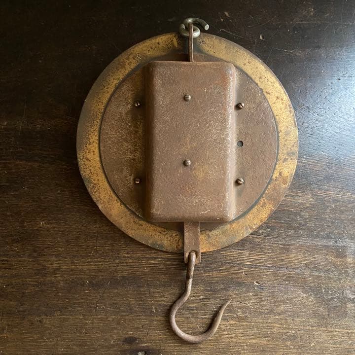 イギリスアンティーク　ハンギングスケール　真鍮製　SALTER社　ブロカント