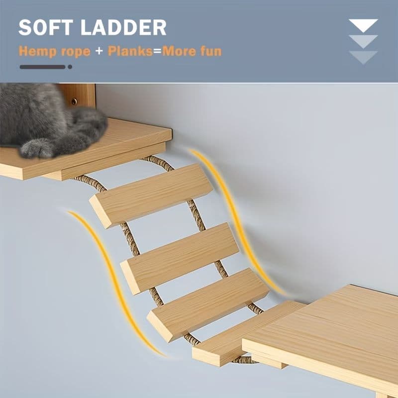 フォロー割【新品】猫用 壁掛け家具 屋内用 ソリッドウッド