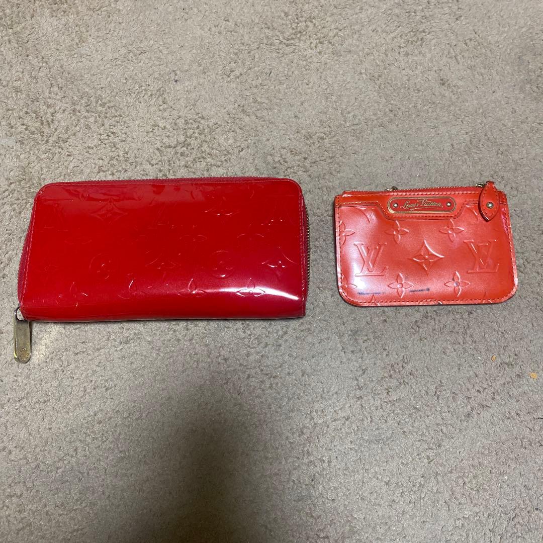 ルイ・ヴィトン 二つ折り財布 レッド　小銭入れ2点セット
