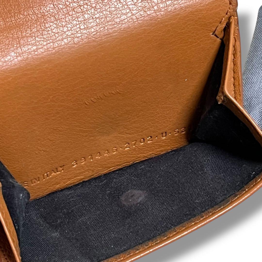 バレンシアガ　三つ折り財布　キャメル　ペーパーミニウォレット