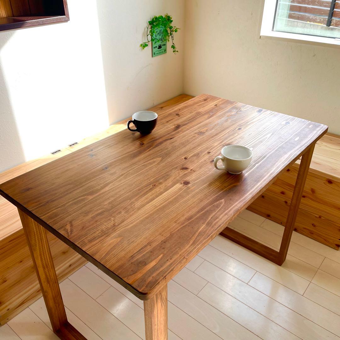 天然木 無垢ダイニングテーブル 100×60cm 国産杉 ワークデスク 勉強机