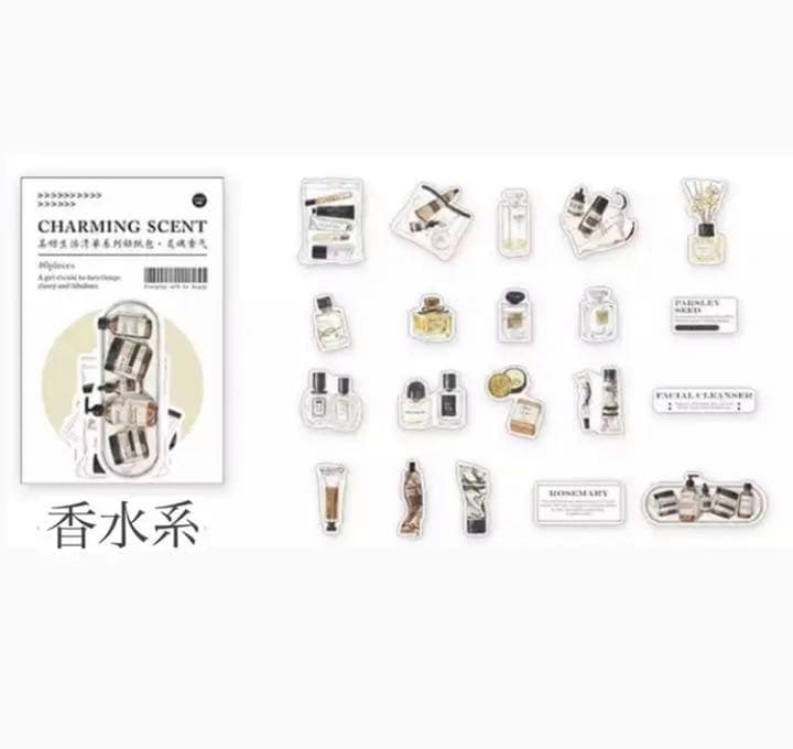 194❤︎海外　紙モノ　香水系　ステッカー　40枚入り