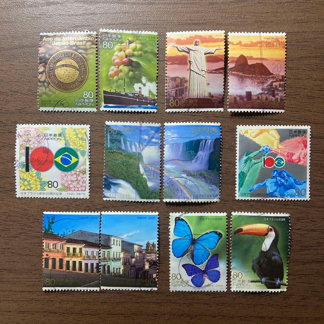 日本の古切手　美しいブラジル　12枚