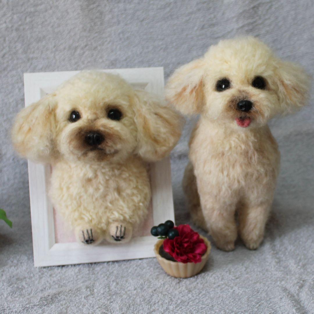 あゆみさま専用 羊毛フェルト オーダー「リアルで可愛いワンちゃん」額飾りセット