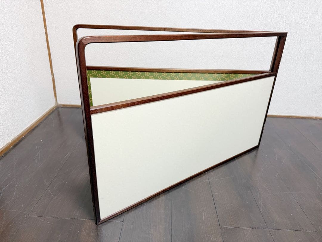 未使用 茶道具 溜塗 利休梅 風炉先屏風 裏白 両面使い 上透かし