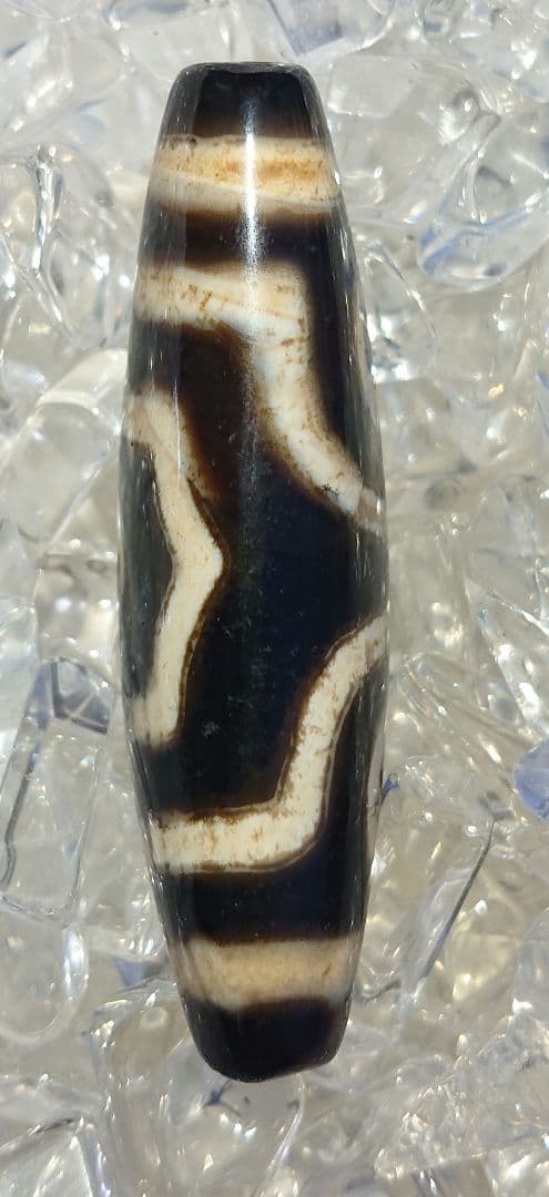 チベットビーズ老天珠 天然石 品名:天珠 超レア老礦石 牛角 三眼天珠