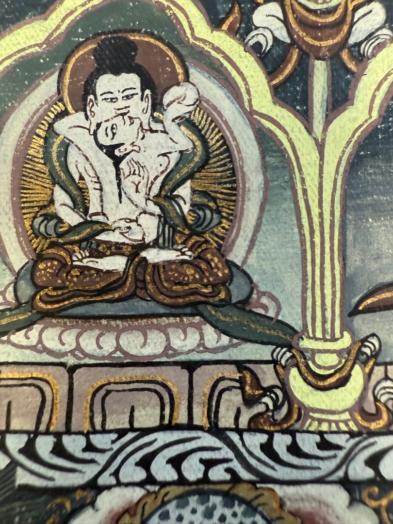 チベット　ネパール　手書き　タンカ　曼荼羅アート