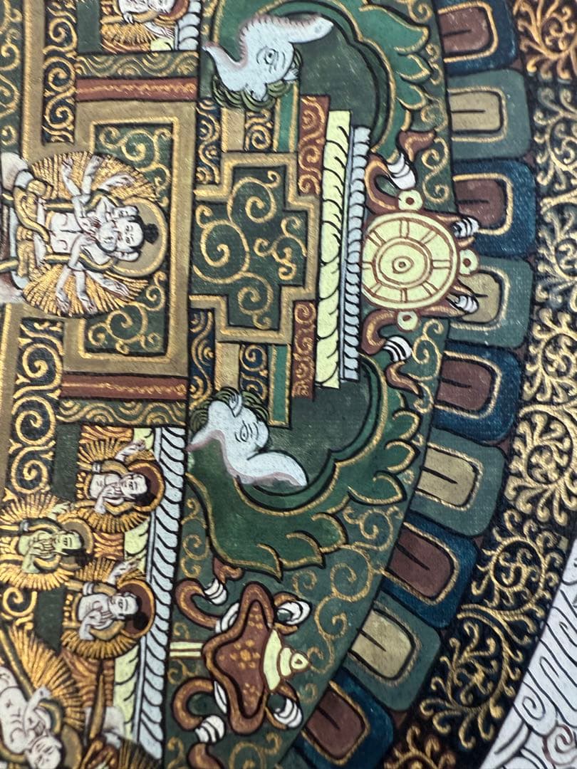 チベット　ネパール　手書き　タンカ　曼荼羅アート