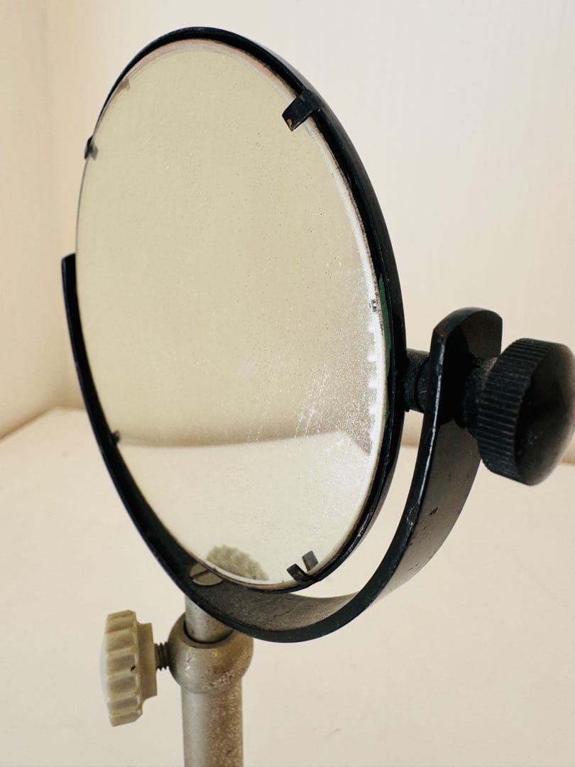 台座付凸面鏡 ヴィンテージ 理科室 実験器具 SHIMADZU