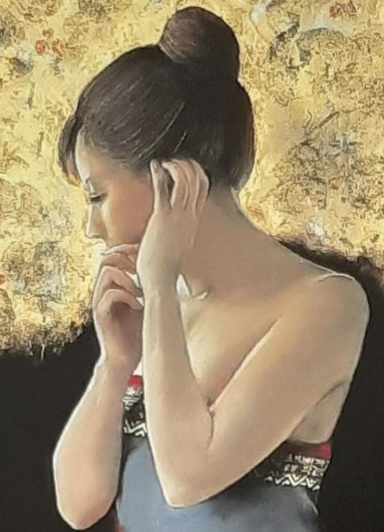 山根須磨子、「月明」、希少画集の額装画、四季、風景、人気作品