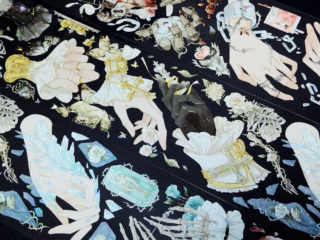 切売 862★ 海外 マスキングテープ マステ PET 装飾 人物 手 贝壳光