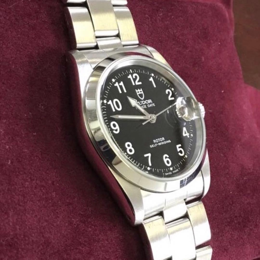 超美品 TUDOR 自動巻き ブラック アラビア レンジャー針 BK 付属品完備
