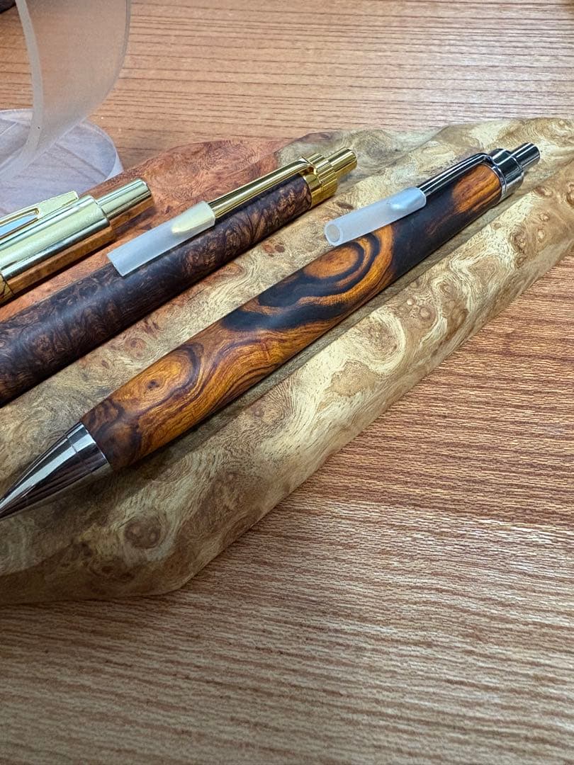 547極上　デザートアイアンウッド瘤杢　木軸シャーペン　ボールペン