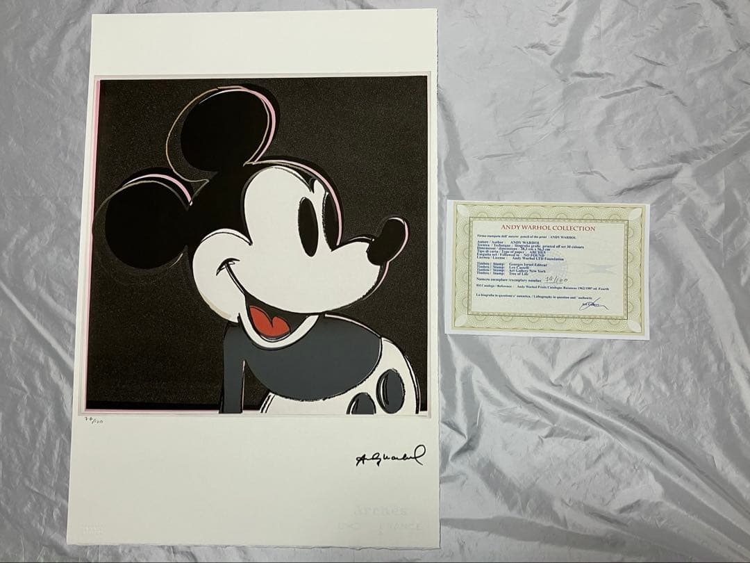 限定版リトグラフ74/100 アンディ・ウォーホル ミッキーマウス 【送料無料】
