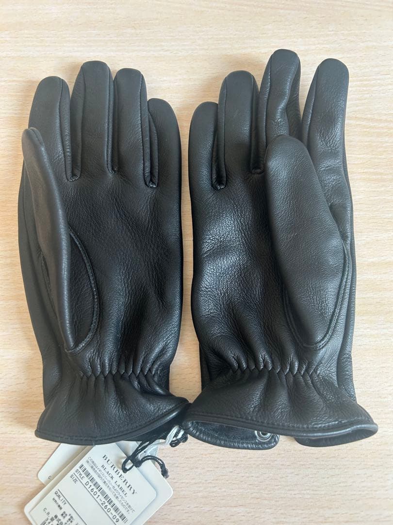 BURBERRY BLACK LABEL レザーグローブ 25cm ブラック
