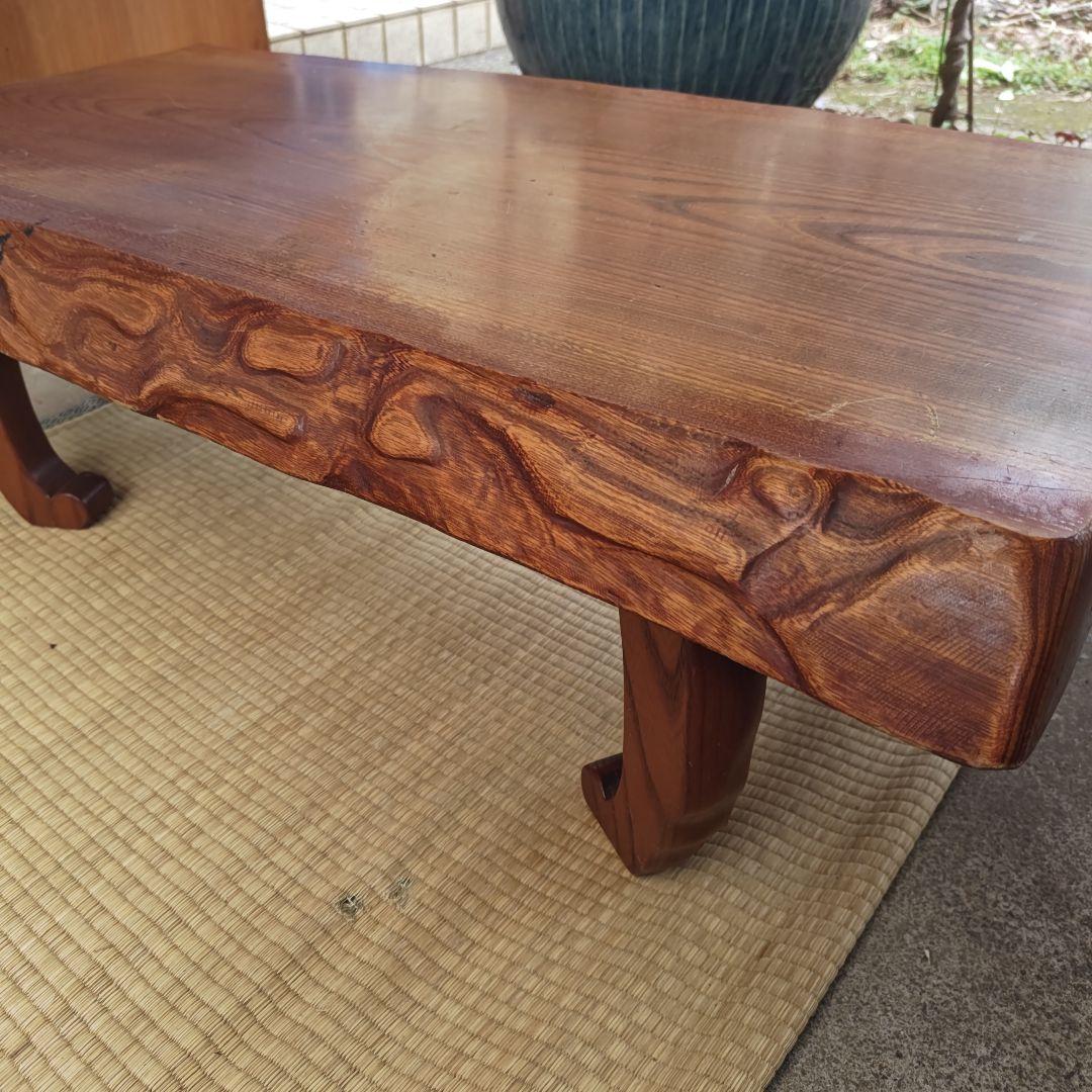 昭和レトロ　無垢材　小型座卓　ちゃぶ台　古民家　当時物