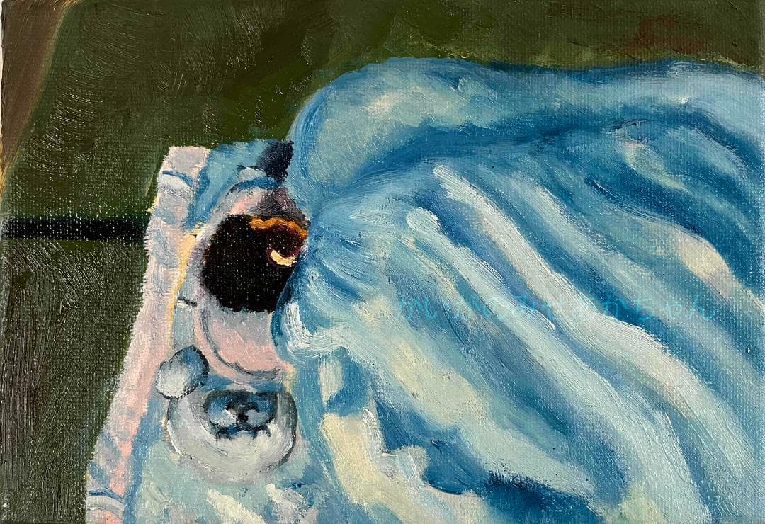 16×23㎝「あかちゃん。」油彩・原画・サムホール