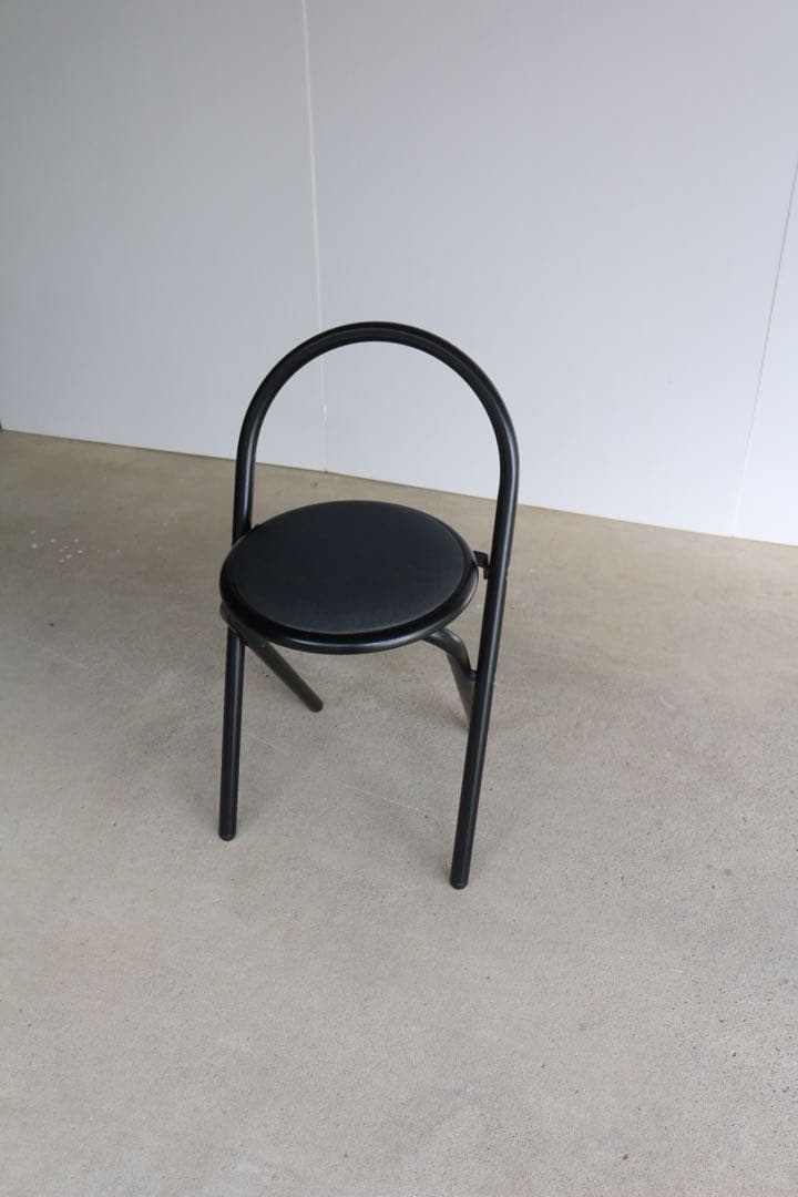 スツール　折りたたみ　チェア　ポストモダン　ブラック　ジャパニーズモダン　80s