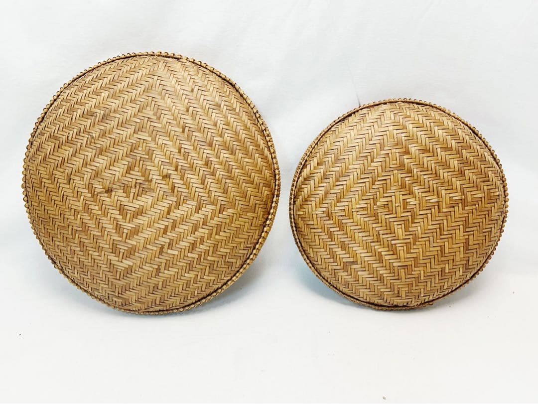 ほぼ未使用 茶道具 丸浅形 サイロ 炭斗 一双 竹網代 宗全好写し 炉風炉 紙箱