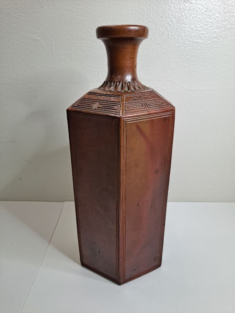 古備前 備前焼 希少 江戸幕末から明治 備前 竹文幾何学模様6角大徳利