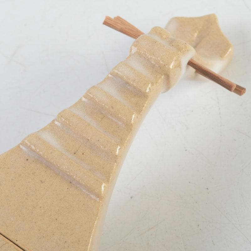 茶道具　萩焼　宗栄造　琵琶香合　共箱　V　9337