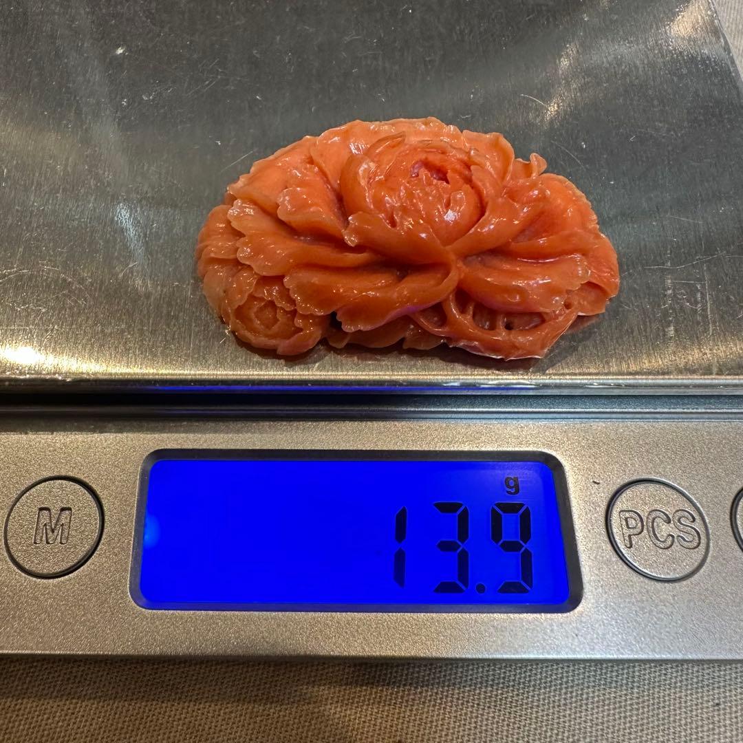 本珊瑚　珊瑚　ルース　アンティーク　大正ロマン　帯留　着物　13.9g