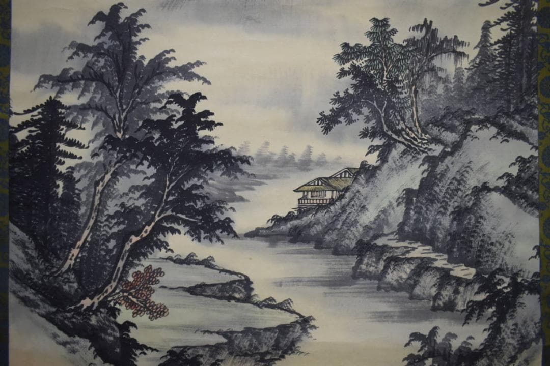 不詳/作者不詳/山水図/布袋屋掛軸HH-427