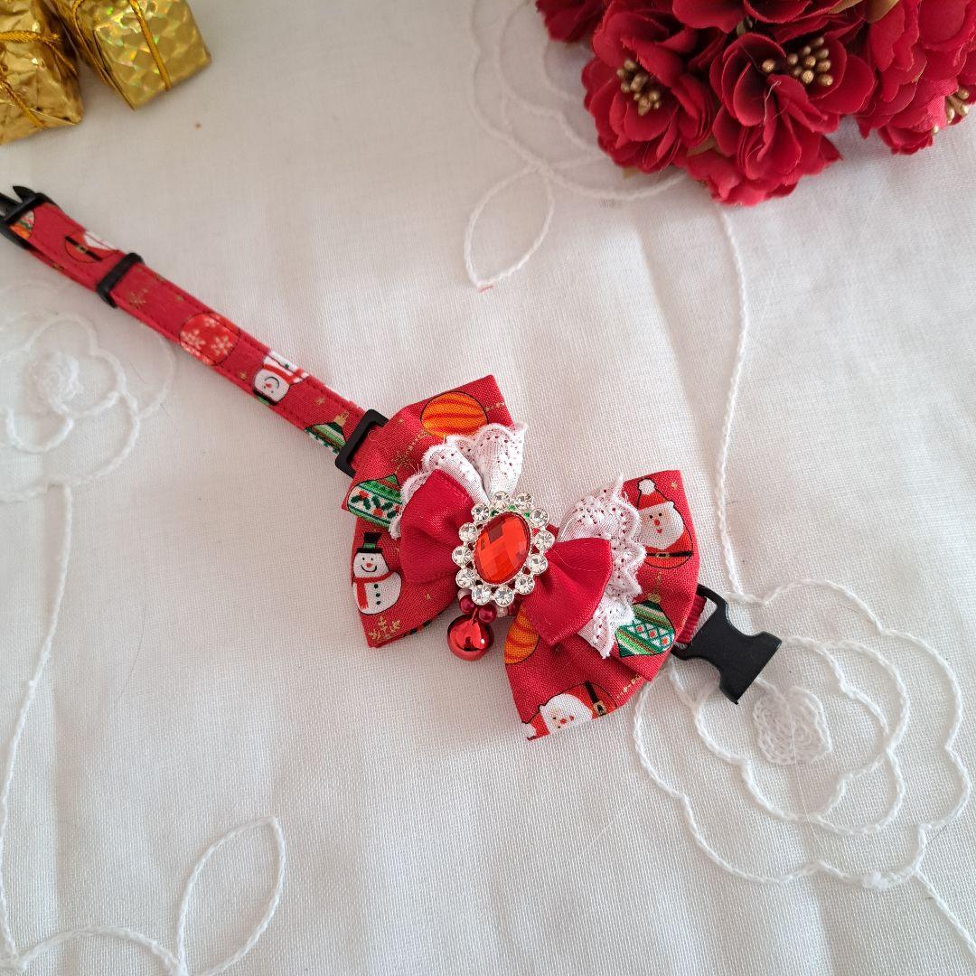 クリスマスシリーズ(赤オーナメント)わんちゃん猫ちゃん用首輪