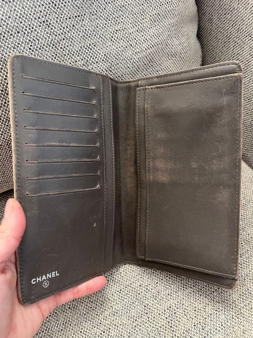 CHANEL カメリア　折り財布　ピンク　ジャンク