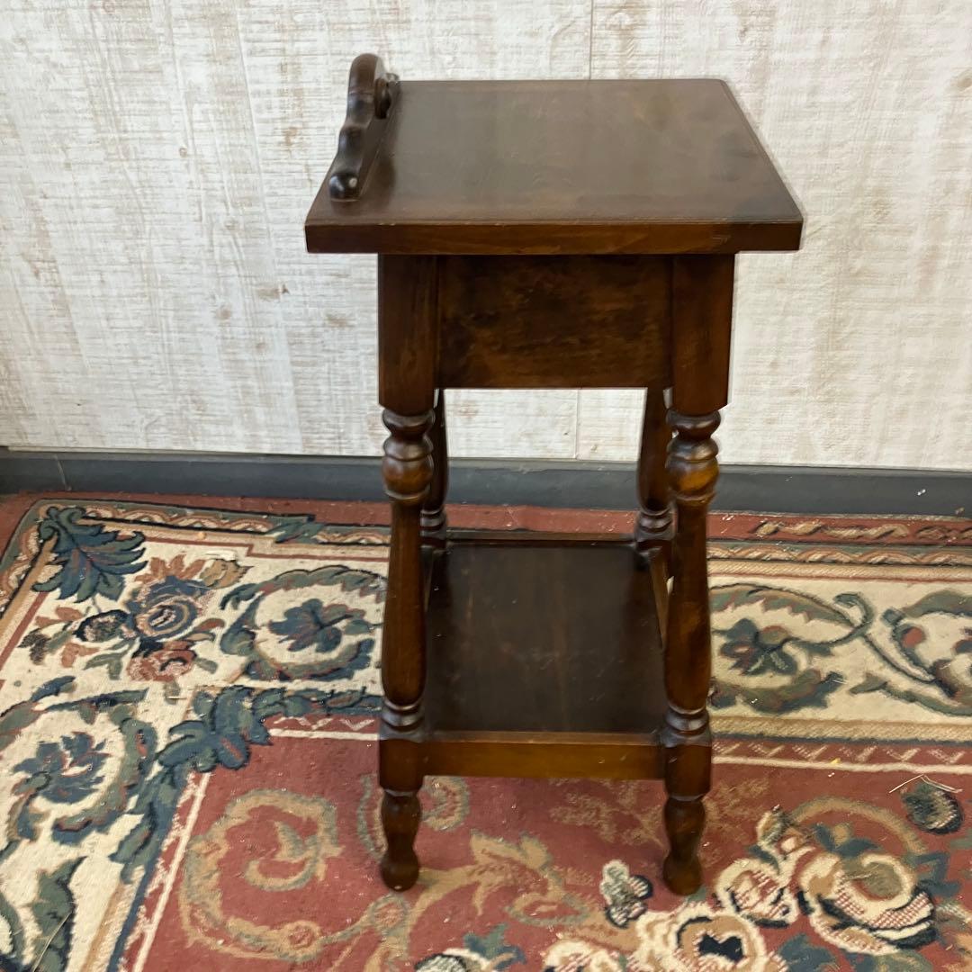 昭和レトロ 真和工芸 木製コンソールテーブル コールキャビネット 電話台 花台