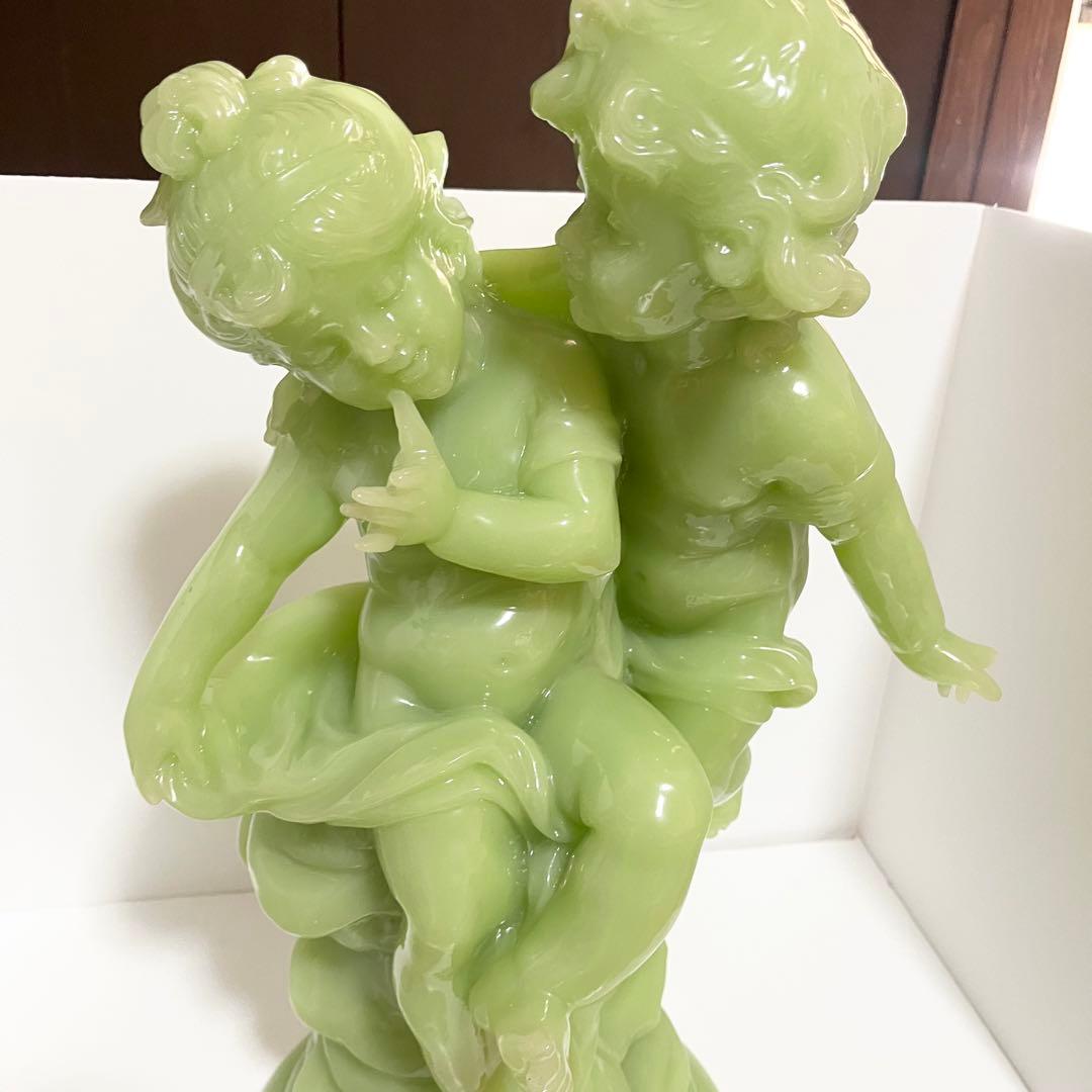 翡翠玉石彫刻 天使像 高さ54センチ 重量15キロ ヒスイ 希少 レア 大型