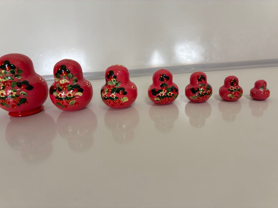 ロシア　ピンクのマトリョーシカ 8個セット