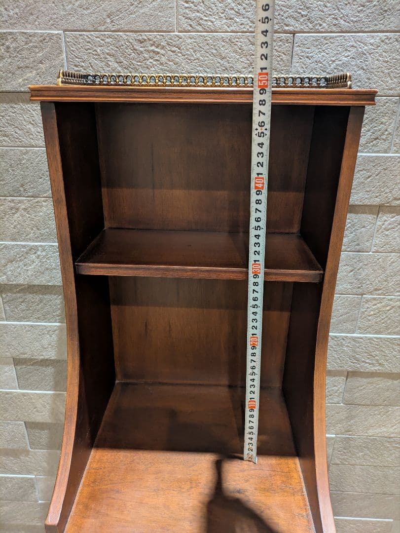 英国 猫脚 アンティーク調 キャビネット 飾り棚 引き出し付き コンソールラック