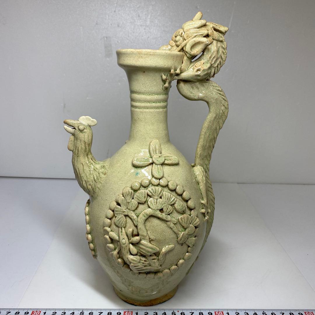 中国宋時代　鶏形青磁水注　高さ32㎝　トヒチ　東な7-0329☆2F