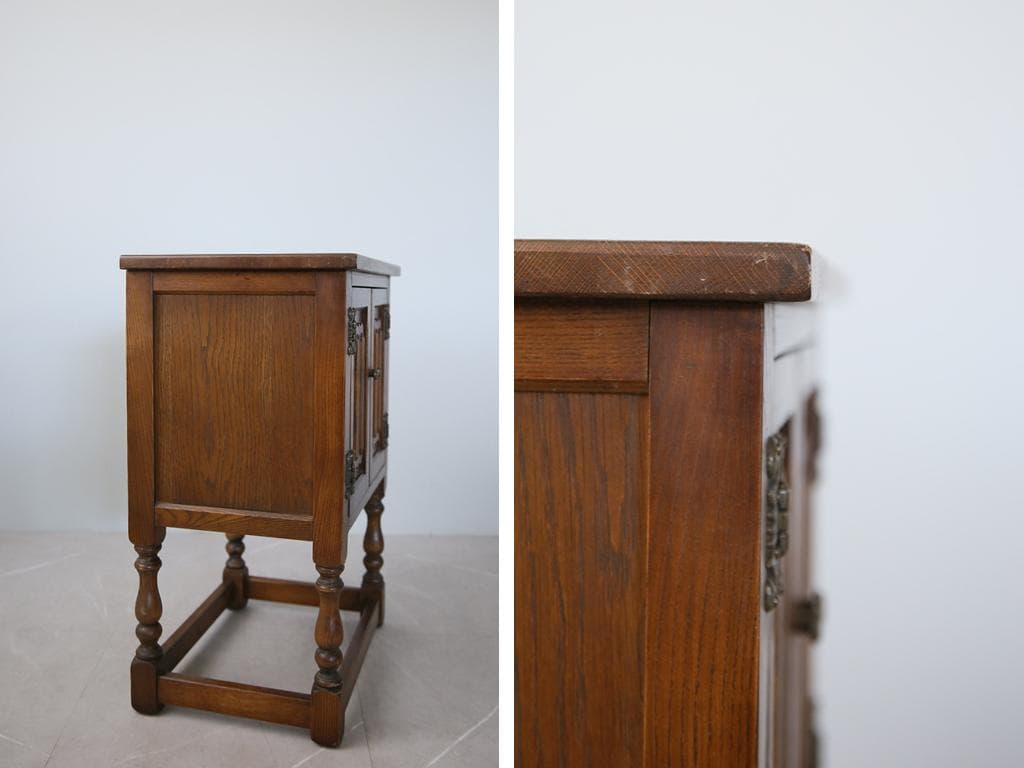 英国アンティーク木製カップボード/キャビネット/キッチン収納/飾り棚91-170