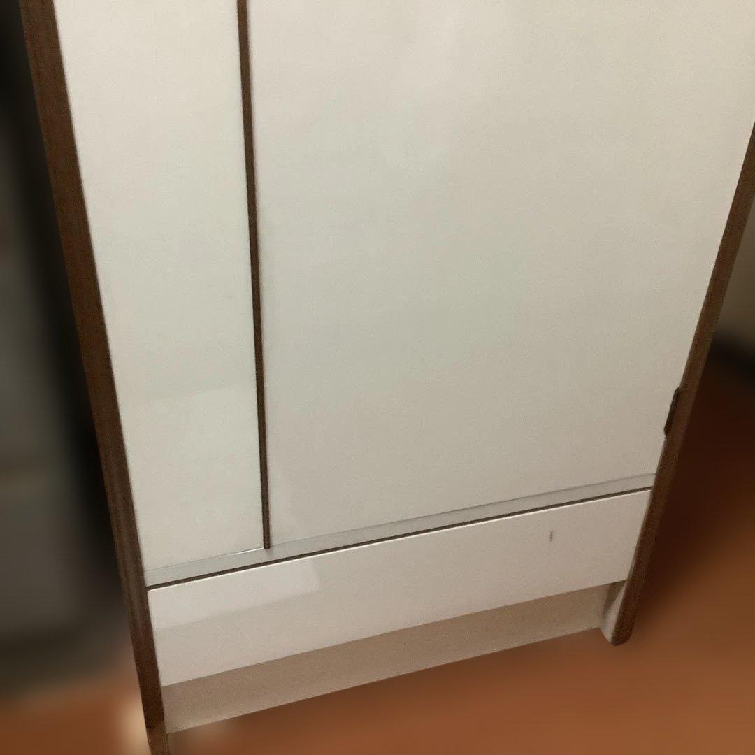 昭和レトロ　ロッカー　洋服ダンス　木製　スリムキャビネット　オフホワイト