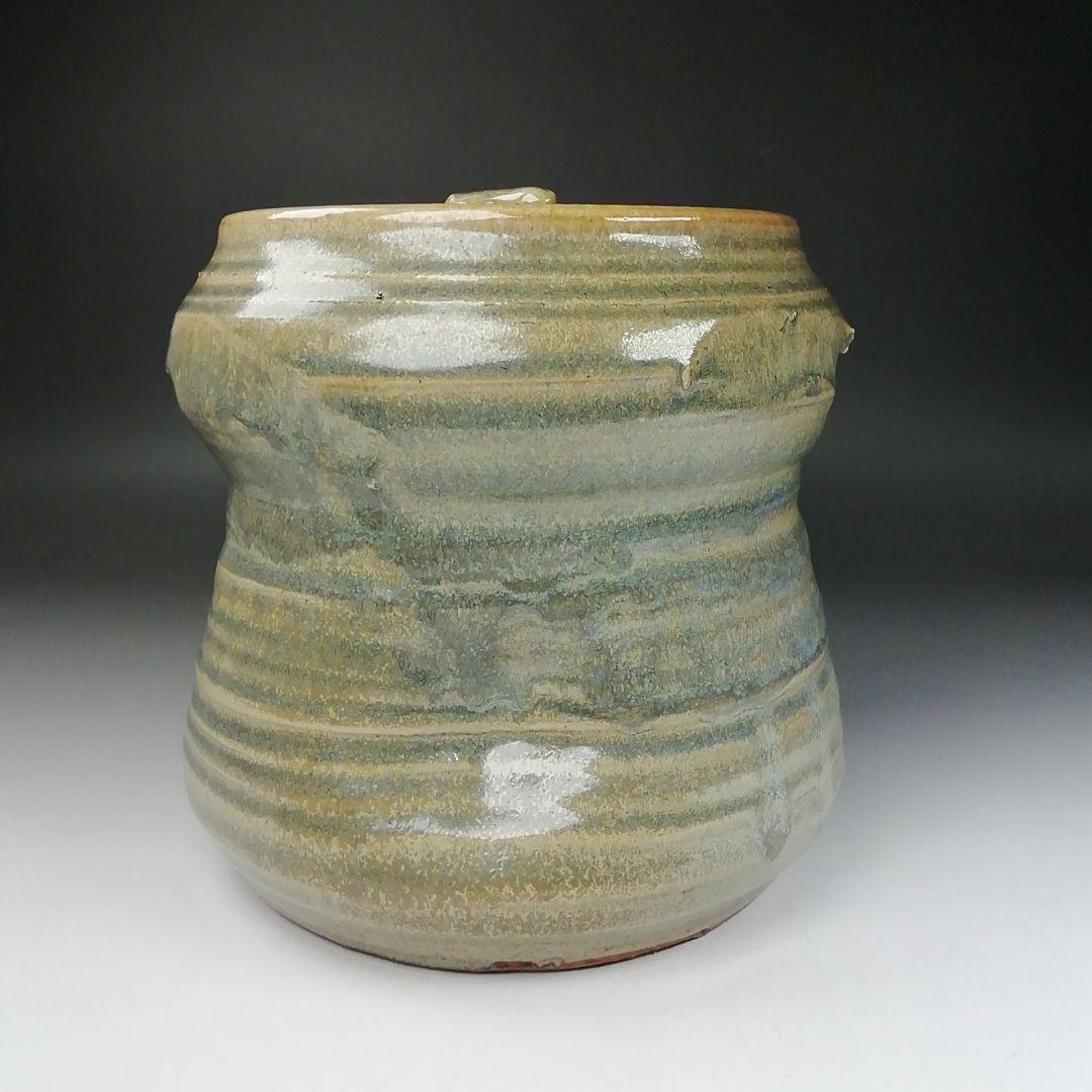 Ｔ６７３　水指　『赤膚焼』『大塩昭山 作』『堀内宗完(兼中斎)書付』共箱　茶道具