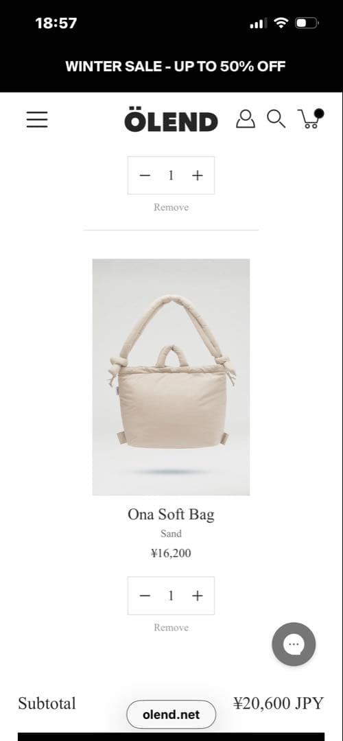 OLEND ONAソフトバッグ2way