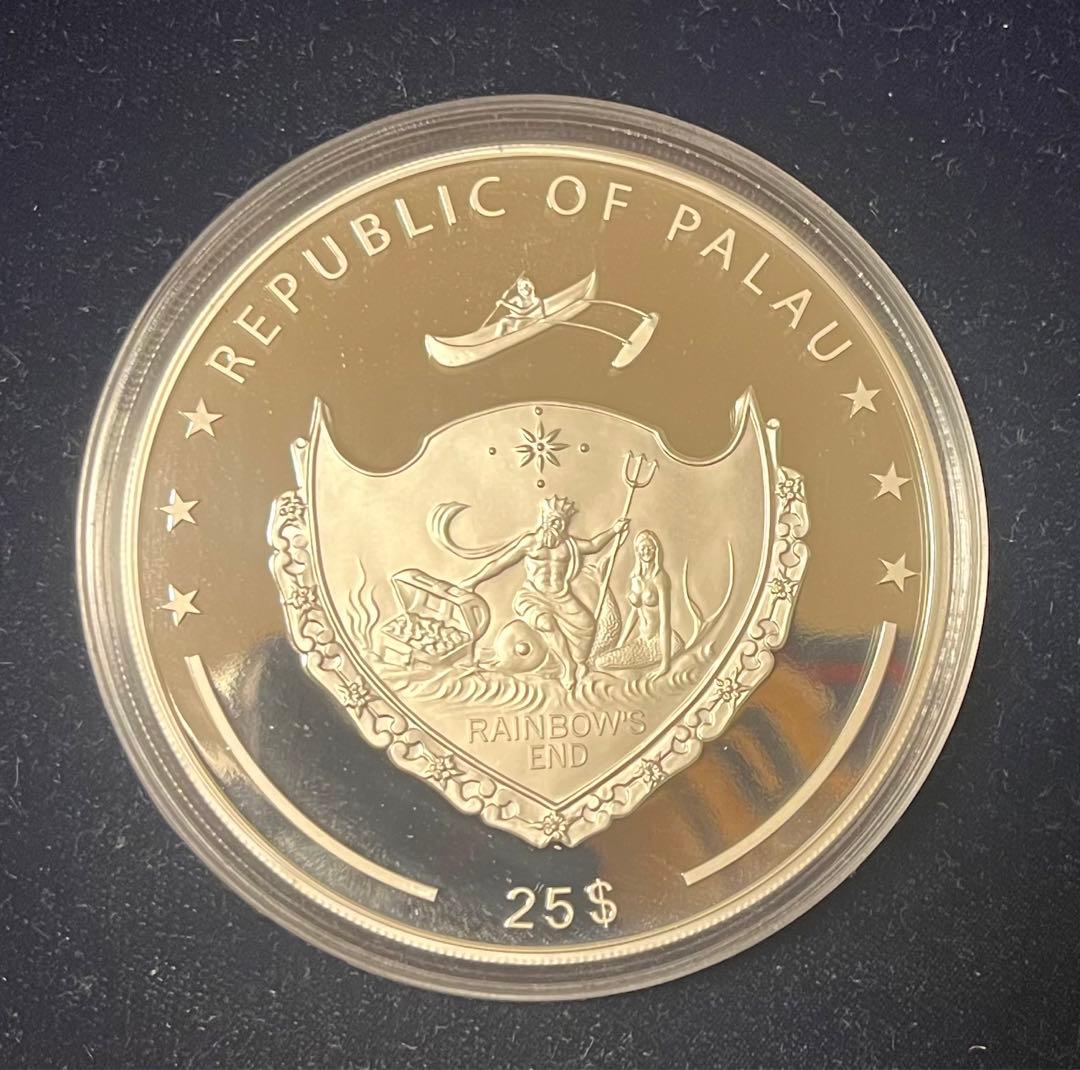 パラオ共和国 記念銀貨 10oz 国宝 松本城　大型法定カラー銀貨