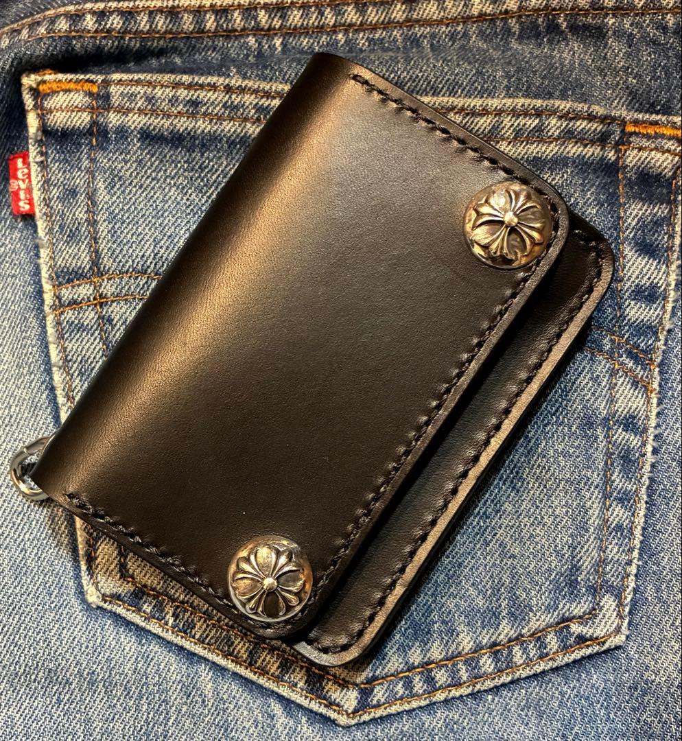 ショート　トラッカーウォレット　シルバー925 クロスボール　ブルガロ　※即納品