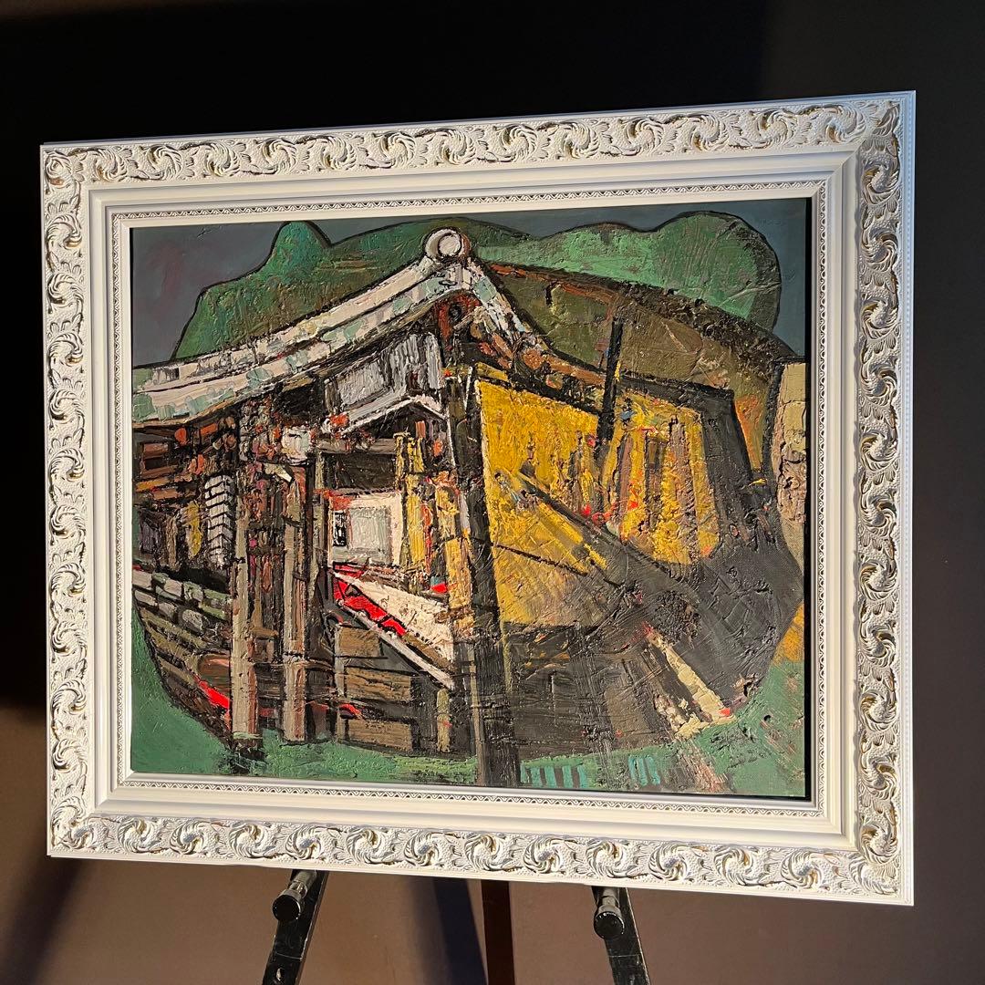 ★真作★ 文勝(ウンシュン) 古跡 油絵 額付き 貴重作品