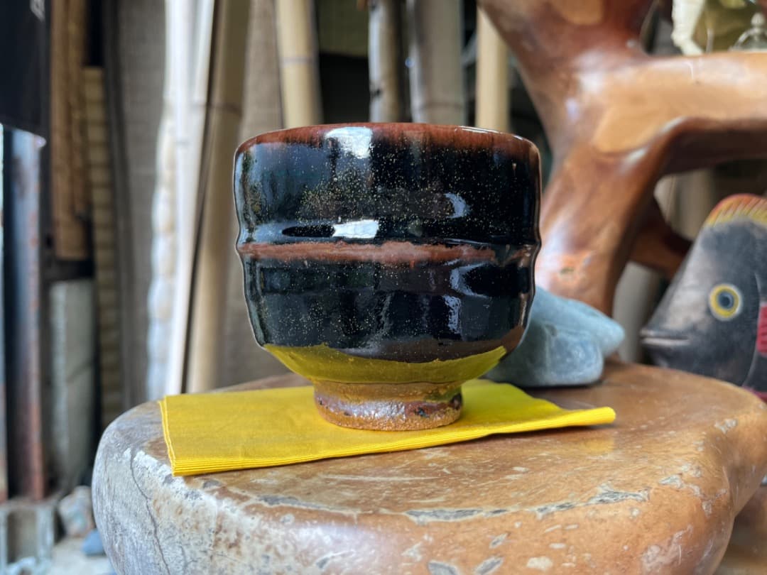 益子焼人間国宝　濱田庄司　茶碗　共箱付き